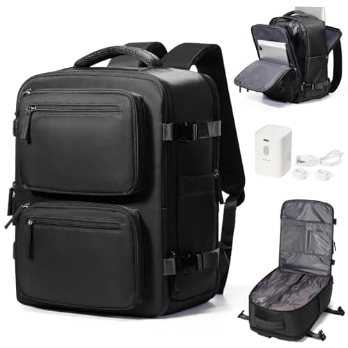suradar Vacuum Backpack Travel Bag Ryanair 40x30x20 with Pump Black