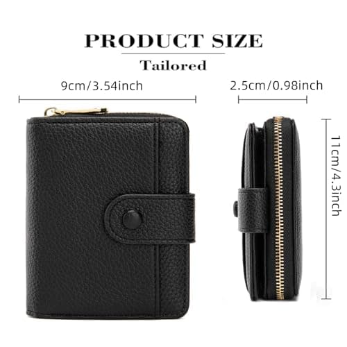 CHAOFANXI Small Purses for Women, Card Holder Ladies Wallets, Bifold Leather Card Wallet Organizer, RFID Blocking Wallet for Women with Zipper Coin Pocket with Multiple Card Slots,Silver — view 2