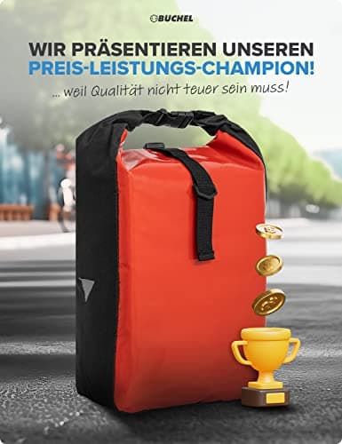Büchel Unisex Tarpaulin Bicycle Bag, Pannier Rack Bags, Red, One Size EU — view 5