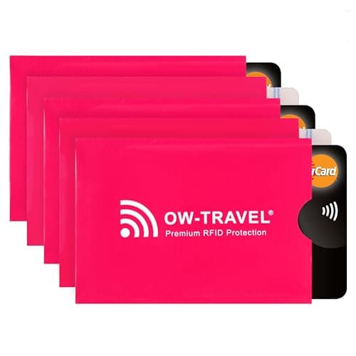 OW-Travel RFID Card Holder Bank Card Protector Sleeves TUV Certified 5 Pcs