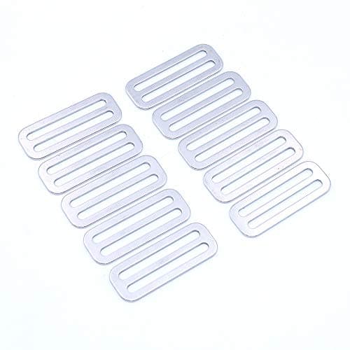 Namvo 10Pcs Metal Tri-Glide Slides Buckles Kit 50mm, Tri-Glide Slides Square Ring Slide Adjusters Buckles Webbing Belts Buckle for Belt Bags DIY Accessories — view 5
