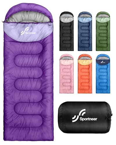 Sportneer Sleeping Bags for Adults - Kids Sleeping Bag 3-4 Season Lightweight Backpacking Sleeping Bag Cold Weather & Warm, Compact, Single Adult Girls Boys Camping Sleep Bag