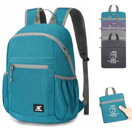 SKYSPER Small Anti Theft Hiking Backpack, 18L RFID Packable Travel Daypack Lightweight Foldable Rucksack for Walking Daytrip