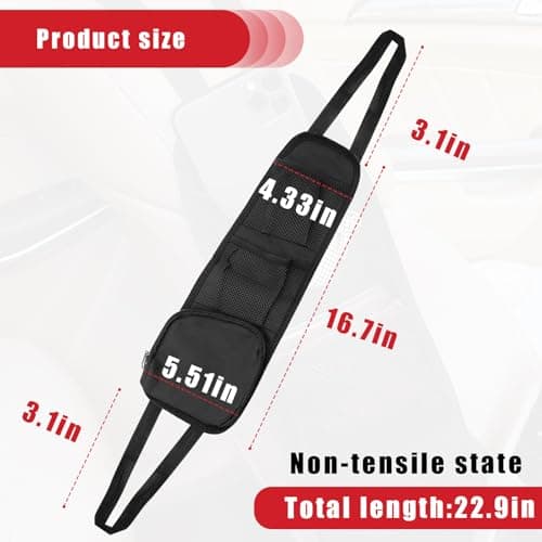 QUICTO 2PCS Car Seat Storage Hanging Bag, Multi-Pocket Seat Side Organizer, Multifunctional Mesh Net Pocket, Can Hold Mobile Phone, Wallet, Glasses, Suitable for Cars, SUVs, Trucks — view 2