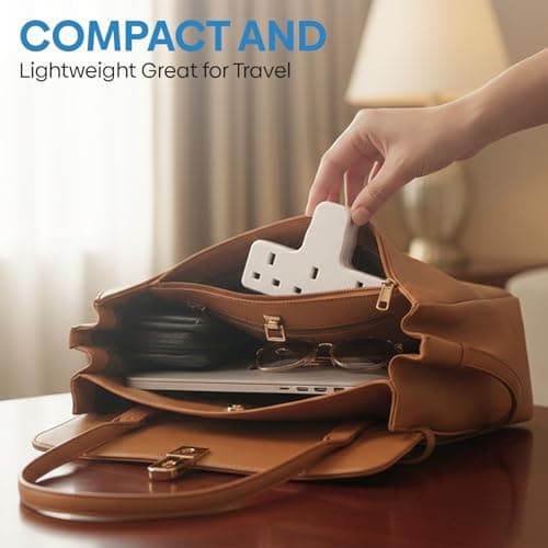 Plug Adapter, 3 Way Plug Adapter UK Wall Socket Plug Extension 13A Mains Adapter Plug UK Multi-Socket Power Extender Adaptor for Home, Office, Kitchen Compact & Lightweight — view 5