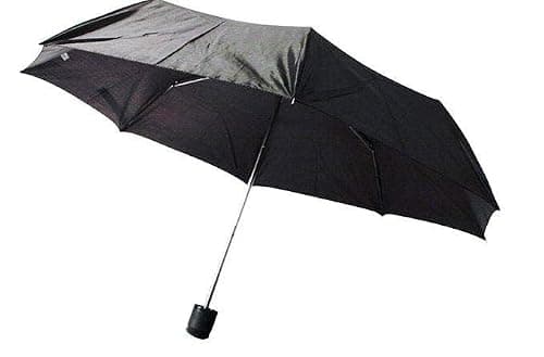 Prima Unisex Compact Foldable Travel Umbrella - Black