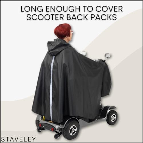 Staveley Mobility Scooter Cape | Unisex Waterproof Rain Poncho Cover for Electric Scooters and Wheelchair Users – Lightweight, Compact (Large Cape) — view 3