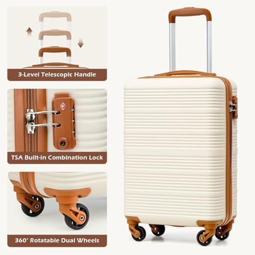 COOLIFE Cabin Suitcase 55x35x20cm for Ryanair, Carry On Suitcase — view 3