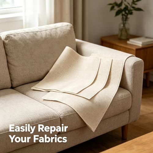 molicorl 3 Pack Fabric Repair Patch, 11 X 8inch Self-Adhesive Linen Repair Patch Fabric Mending Tape, Beige Linen Canvas Repair Kit For Settee Sofa Car Seat Clothing Home Furniture Maintenance Kit — view 5