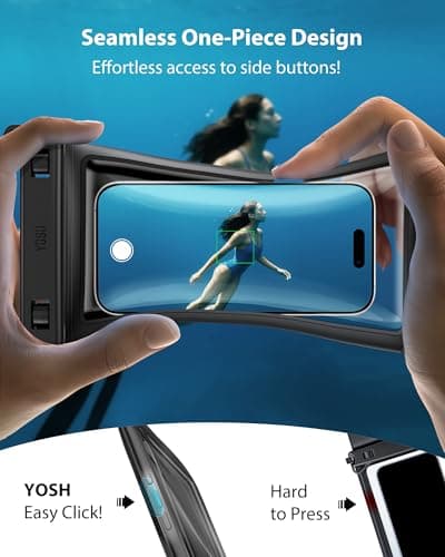 YOSH Waterproof Phone Pouch [3D Double Space] 1 Pack, Fits Up to 7.5" Black — view 3