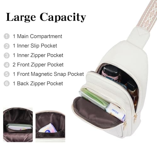 GAEKEAO Sling Bag Crossbody Bags for Women Vegan Leather Fanny Pack Chest Travel Anti Theft Purse Shoulder Bag Handbags Gifts — view 3