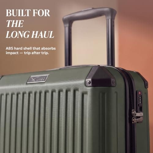 LUGG 20 Inch Sky Rover Carry On Suitcase - Lightweight ABS Hard Shell Cabin Luggage with TSA Lock, 4 Spinner Wheels, Water Resistant, EasyJet Overhead Size 55x35x23cm, 5 Year Warranty — view 3
