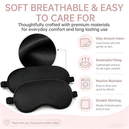 2-Pack Blackout Sleep Mask, Silk-Like Zero Pressure Eye Mask — view 3
