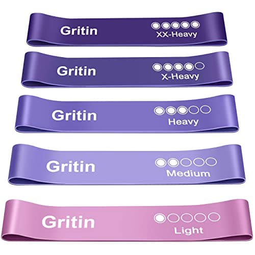 Gritin Resistance Bands, Set of 5 Skin-Friendly Resistance Exercise Band