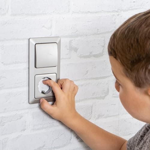 Sockets child protection for gluing, 10 pieces, suitable for Schuko sockets type F, in white, type F protection for gluing, outlet safety plug, connector child security, baby point lock set — view 2