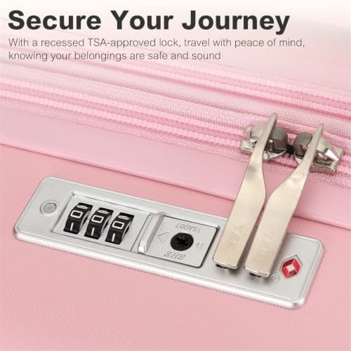 Kono 55x40x20cm Cabin Suitcase 20 Inch Carry On Luggage (Pink) — view 6