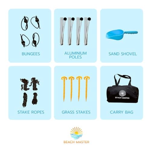 Beach Master Large Portable Canopy - Beach Tent Shade Shelter (210cm x 210cm) — view 4