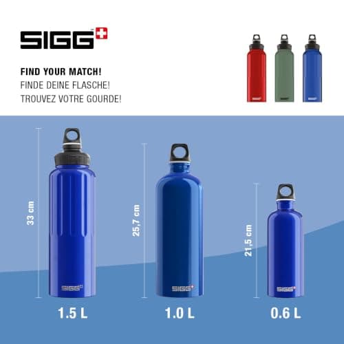 Sigg - Aluminium Sports Water Bottle - WMB Traveller Dark Blue - Swiss Made - Suitable For Carbonated Drinks - Leakproof - Lightweight - BPA Free - Blue - 1.5L — view 6