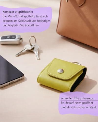 Leather Bag First Aid Kit Emergency 4 loops/Glasses Pale Green with Brown Lenses – (UV Protection) and Labels — view 5