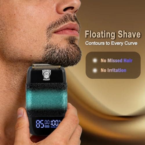 Foil Shaver,Electric Foil Shavers for Men Electric Razors Cordless,Rechargeable,Waterproof,Double Floating Blade Big LED Display for Close Shaving,Travel Razors Trimmer — view 2