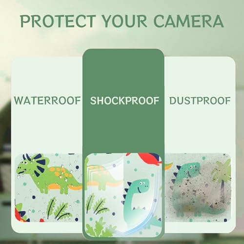 Leayjeen Kids Digital Camera Case, Compatible with Gofunly/Hangrui/Cocopa/GREENKINDER/YunLone/arnssien/Vavkasi, Christmas Birthday Gift Toys for Boys and Girls(Case Only) Green Dinosaur — view 4