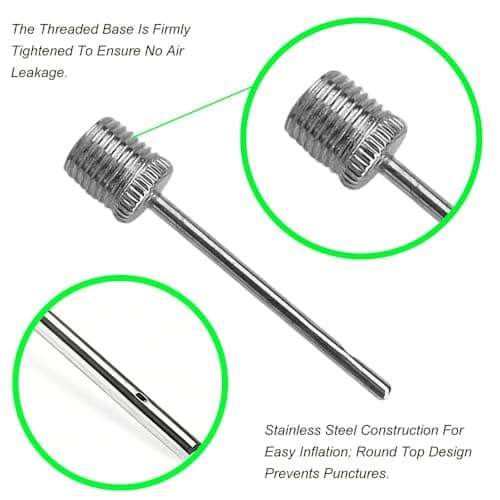 Bjotfhy Ball Pump Needles - Durable Stainless Steel Inflation Pins for Sports Balls, 20-Pack with 2 Adapters — view 3