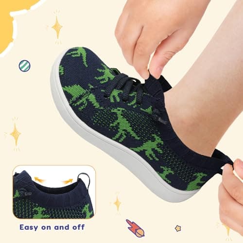 JOINFREE Boys Toddler Barefoot Walking Shoes NavyDinasour — view 4