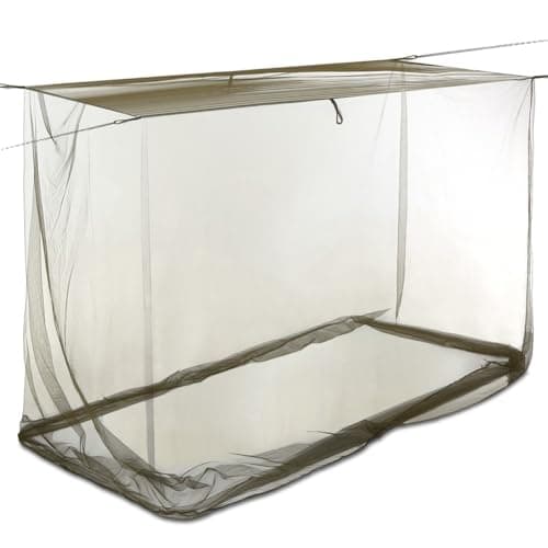 Risveglio Camping Mosquito Net with 6 Hanging Loops, Fine Mesh Travel Tent for Hiking BackPcsing Fishing, Army Green 200 * 90 * 180cm — view 3