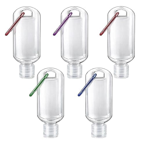 5pcs 50ml Leakproof Travel Bottles Set - Clear TSA-Compliant Toiletry Containers with Hooks for Hand Sanitizer, Liquids & Cosmetics, Portable Storage Solution