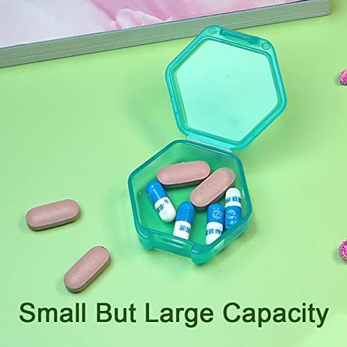 3 PCS Small Pill Box, BPA Free Pill Case to Hold Vitamins, Moistureproof Daily Pill Box Organiser for Travel, Portable One Day Pill Case Container (Cyan-Orange-Purple) — view 4