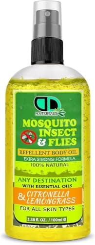 DD Teck Essential Oil Insect Repellent Spray 100ml – Lemongrass & Citronella Natural Body Oil for Mosquito, Fly & Gnat Protection, Ideal for Camping, Hiking & Outdoor Use 100ml Spray