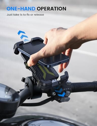 Lamicall Motorbike Phone Holder, [Dual Anti-Shock] Bike Phone Holder Green — view 4