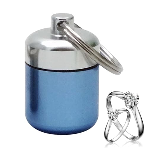 Mini Aluminum Storage Container - 4.2x2.7 Cm Keyring Pill Holder, Space Saving Organizer, Lightweight Pocket Sealable, Durable Colorful Travel Accessory Case | Jewelry Earplug Hiking Daily Use — view 6