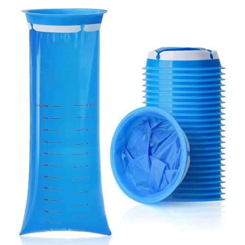 Henyall 10 Pack Vomit Bags, Blue 1000ml Sick Bags - Leakproof & Odor Control, Emesis Bags for Car Motion Sickness, Air Travel, Morning Sickness, Adults Kids Pregnant Drivers