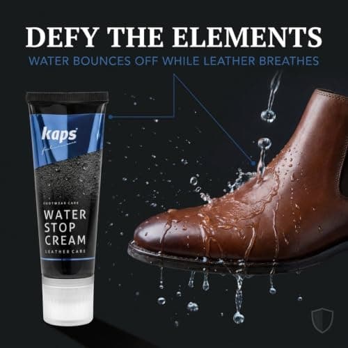 Kaps Quality Waterproofing Shoe Cream For Smooth Leather Boots, Nourishment With Natural Wax And Sponge Applicator, Water Stop, Many Colours (100 - neutral/transparent) — view 2