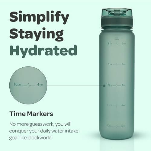 Hydracy Motivational Water Bottle with Time Marker & Fruit Infuser 1 L — view 3