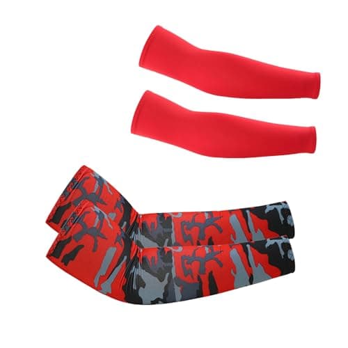 Cooling Arm Sleeves for Men and Women & UV Protection Arm Sleeves, Red Camo, One size fits most