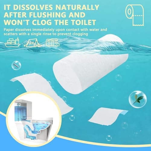 6 Rolls Travel Toilet Tissue Coreless Portable Toilet Tissue - Compact and Soft, Ideal for Camping, Hiking, Travel, and Outdoor Activities — view 3