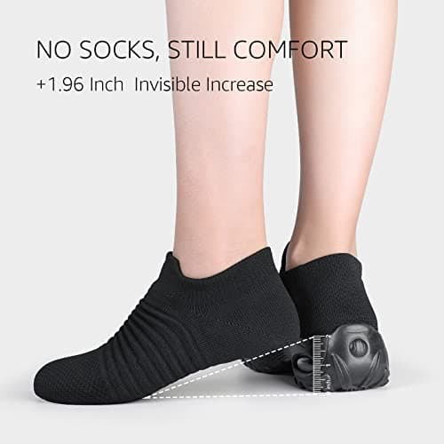 STQ Slip On Lightweight Platform Loafers Sneakers Working Walking Trainers Gym Shoes Wide Fit Comfort Loafers Shoes, All Black, 6 UK — view 3