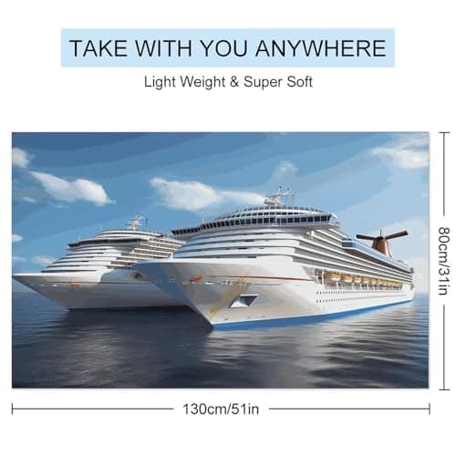 GHBNK Cruise Ship Beach Towel for Adults Oversized 31"x51" Pool Towel Sand Free Beachtowel Quick Dry Bath Towels Lightweight Absorbent Swim Towels for Travel, Swimming, Yoga, Camping — view 2