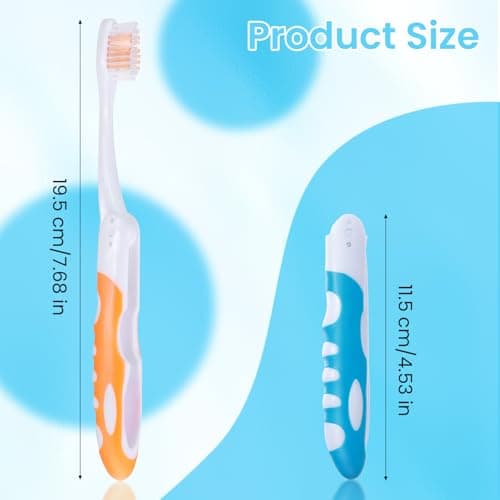 2 Pcs Travel Toothbrush, Portable Soft Toothbrush, Small Foldable Toothbrushes for Travel Camping Hiking — view 2