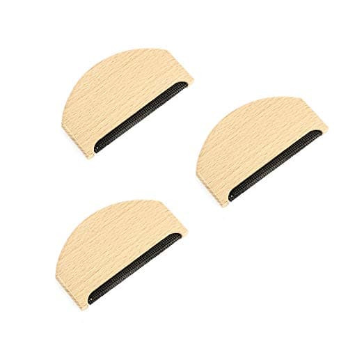 Zngou 3-Piece Cashmere Comb Set - Sweater & Wool Fabric Bobble Remover - Manual De-Pilling Comb With Wooden Handle