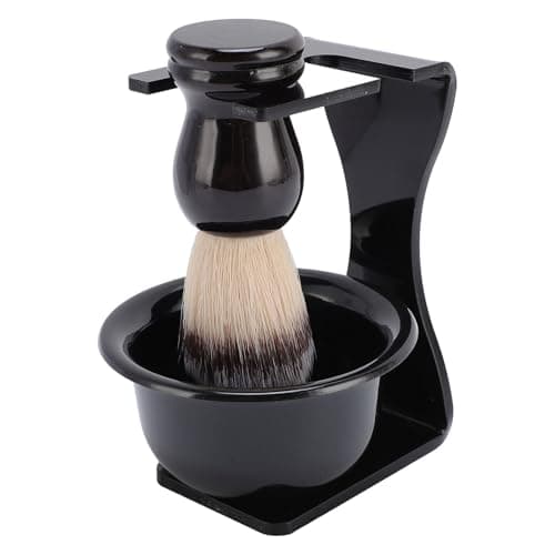 Men Shaving Brush with Bowl Set Portable Travel Shaving Kit with Nylon Brush Hair Compact Design for Grooming and Facial Care