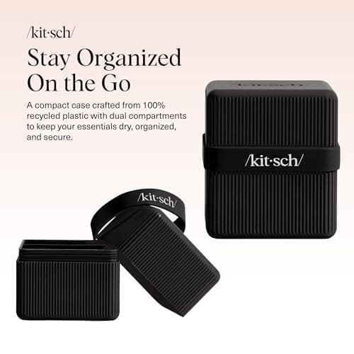 Kitsch 2-Compartment Travel Soap Case – Bar Soap Holder & Organizer, Travel Case for Bars – TSA-Approved – Lightweight, Durable, Leak-Proof, Made from Recycled Plastic – Black — view 3