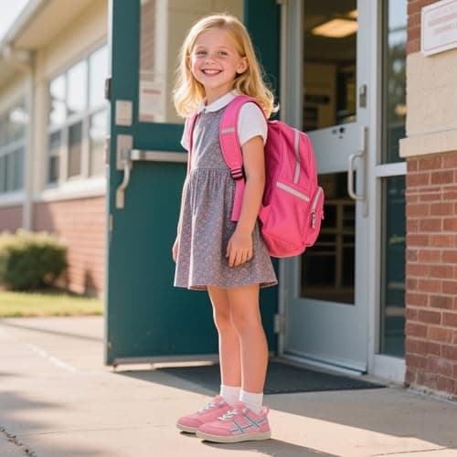 JOINFREE Toddler Girls Shoes Wide Toe Walking Shoes Dark Pink — view 2