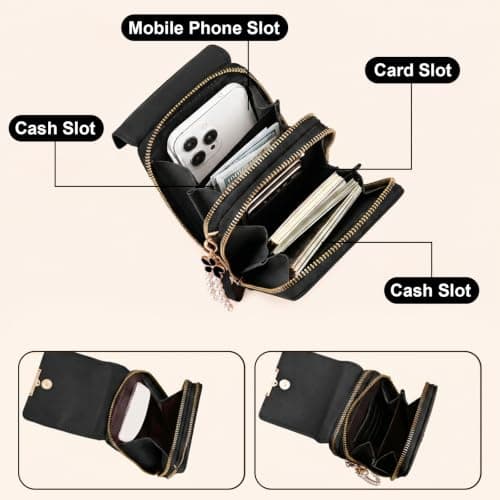 Touch Screen Crossbody Phone Bag for Women Anti Theft Crossbody Bag Purse — view 3