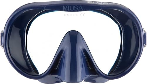 CRESSI since 1946 - Musa Frameless Diving Mask for Adults - Wide Vision Single Lens - Low Internal Volume - Pure Soft Silicone - Blue - One Size - Designed in Italy