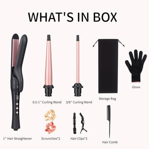 YEGUBEGU 3 in 1 Curling Wand Iron Set with Interchangeable Ceramic Barrels — view 6