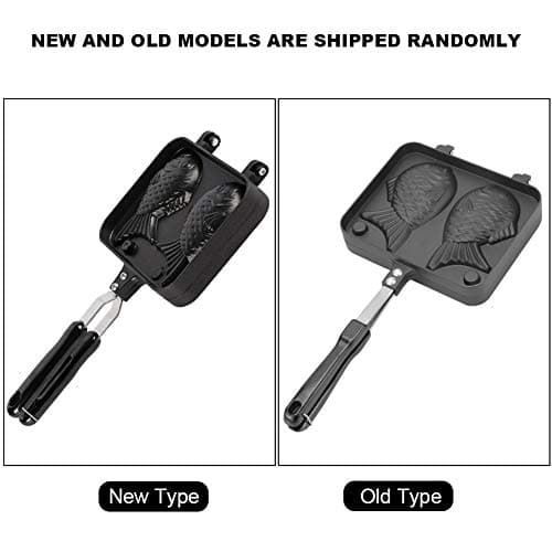 Fabater Nonstick Fish Shape Waffle Maker Pan, 2-Sided Stainless Steel Waffle Cake Maker, Commercial Grade Non Stick Bakeware for Stovetop, Mini Portable Design with Heat Resistant Handle — view 4