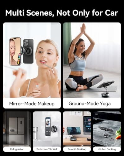 MRGLAS 2026 Upgraded Vacuum Magnetic Mobile Phone Holder Car for Magsafe Car Mount, Suction Cup Mobile Phone Holder [98+LBS Suction Power & 2800gf Strong Magnet] 360° Rotatable Motorhome Accessories — view 6